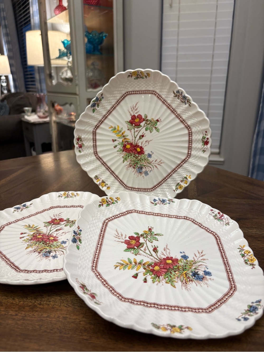 Copeland Spode "Rosalie" Pattern Square Luncheon Plate